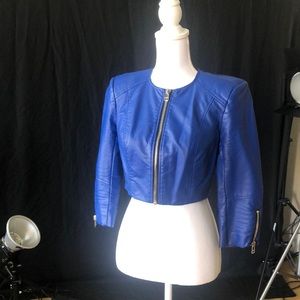 Bebe faux leather cropped jacket small